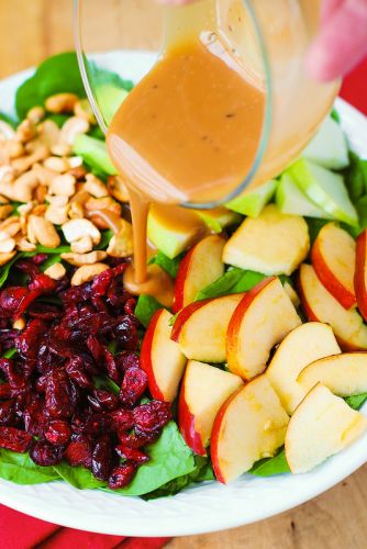 Apple Cranberry Spinach Salad With Balsamic Vinaigrette