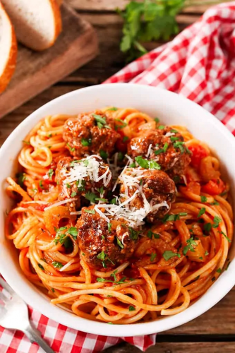 One-Pan Spaghetti and Meatballs