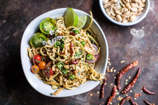 Firey Schezwan Peanut and Chili Zucchini Noodles