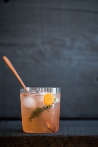 Fizzy Rhubarb Shrub