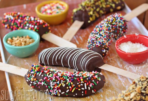 CHOCOLATE-DIPPED FROZEN BANANAS