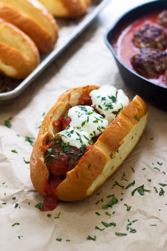 Garlic Bread Bolognese Meatball Subs