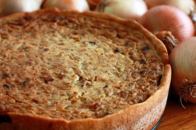 Germany - Schwäbischer Zwiebelkuchen (German Onion & Bacon Pie)