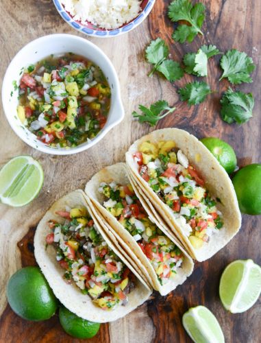 Ginger Garlic Steak Tacos With Pineapple Pico De Gallo