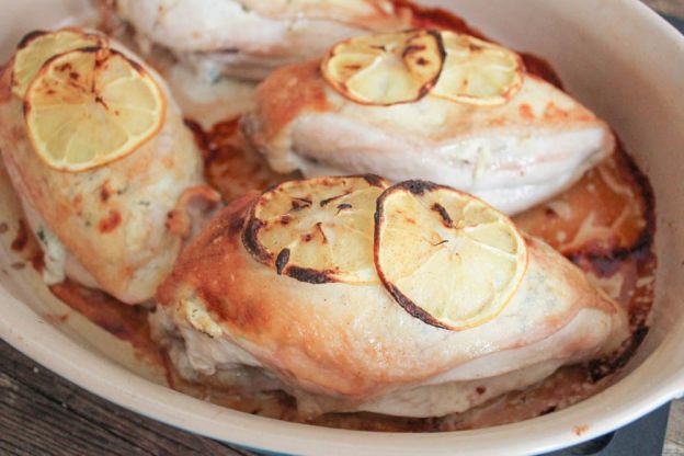 Goat Cheese Stuffed Chicken With Rustic Basil Pesto