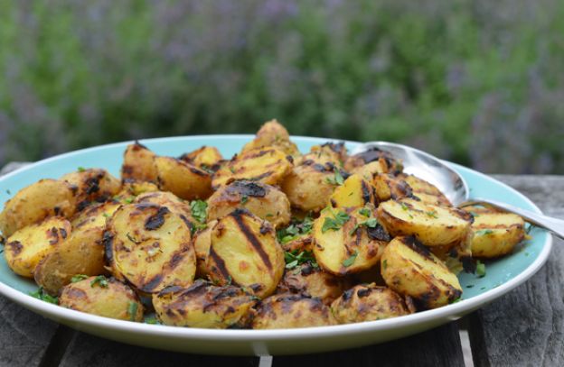 Grilled Baby Potatoes with Dijon Mustard and Herbs