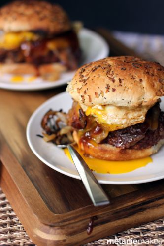 Grilled barbecue bacon meatloaf sandwich