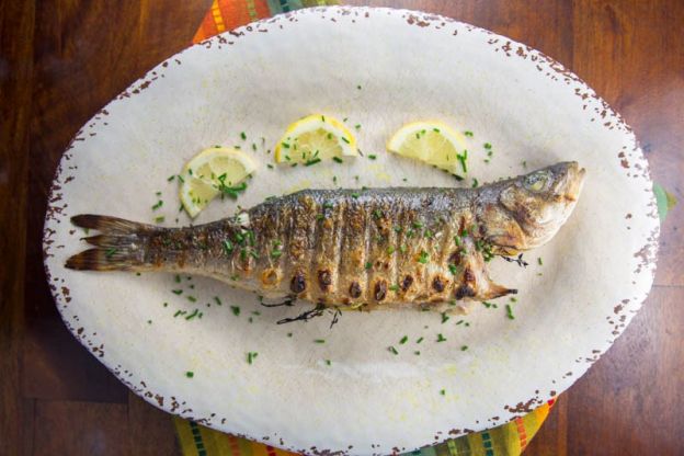 Big Green Egg Grilled Branzino