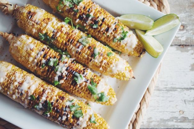 Grilled Corn on the Cob with Coconut Lime Cream