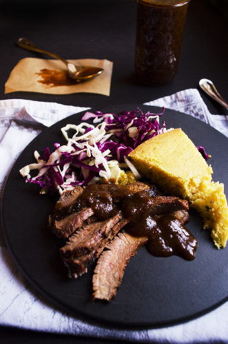 Grilled Flank Steak & Poblano Chipotle BBQ Sauce