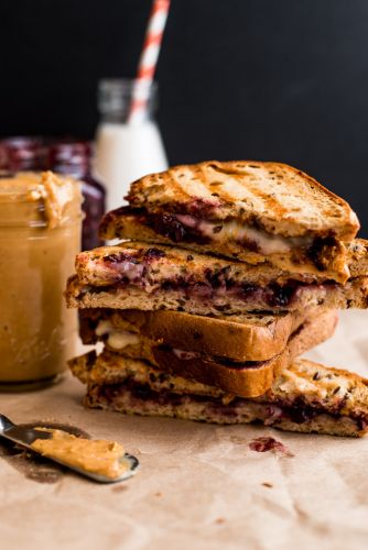 Grilled Peanut Butter And Jelly Sandwich With Brie