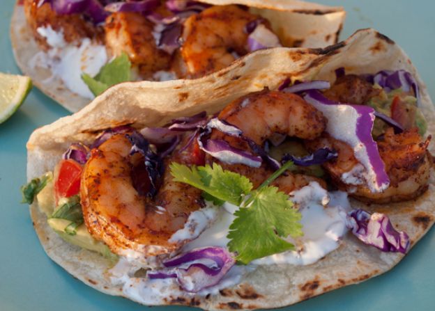 Grilled Shrimp Tacos with Avocado Salsa