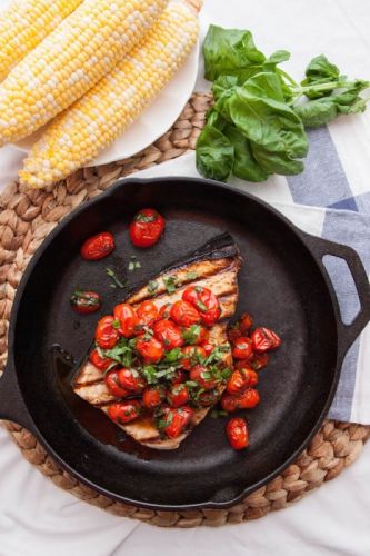 Grilled Swordfish With Tomatoes And Basil