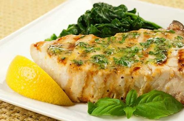 Grilled Swordfish with Lemon-Basil Butter