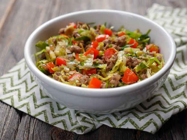 Ground Turkey Brussels Sprouts Skillet