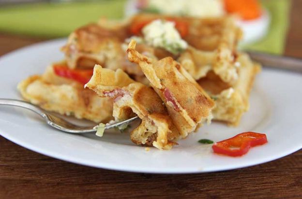 Savory Ham and Cheese Waffles