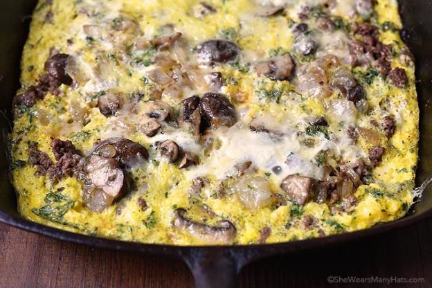 Hamburger Onion Mushroom Frittata