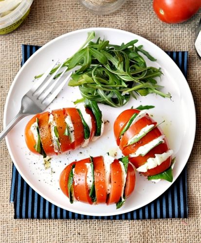 Hasselback Tomato Caprese Salad