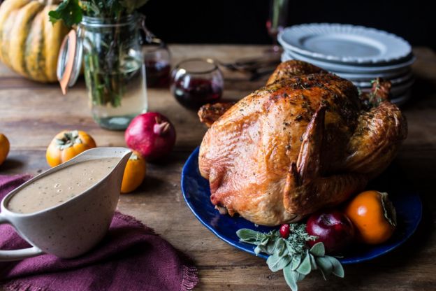 Herb and Butter Roasted Turkey with White Wine Pan Gravy