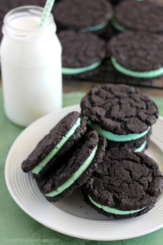 Homemade mint Oreos