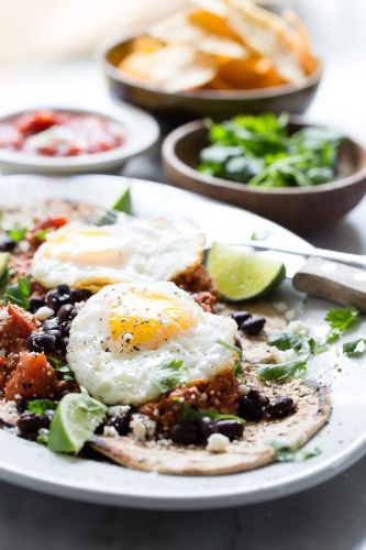 Huevos Rancheros with Spicy Tomato Chorizo