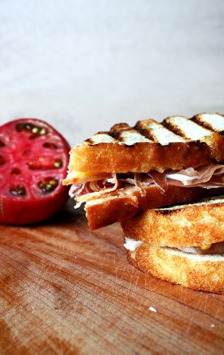 Iberican Ham, Manchego, tomato and garlic toastie