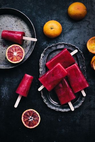 Blood orange popsicles