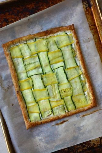 Summer squash ricotta tart