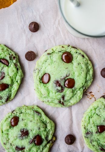 Mint chocolate chip cookies