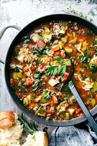 ITALIAN SAUSAGE & ORZO SOUP