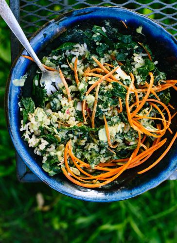 Kale Salad with Green Tahini Dressing