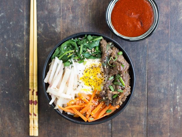 Korean BEEF BIBIMBAP WITH BROWN RICE