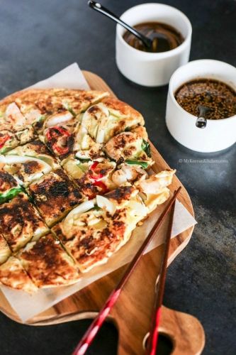 Korean Seafood and Green Onion Pancakes