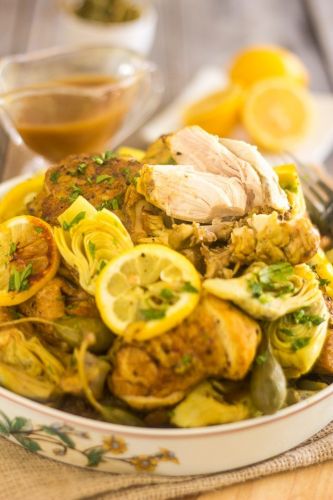 Lemon & Artichoke Slow Cooker Chicken