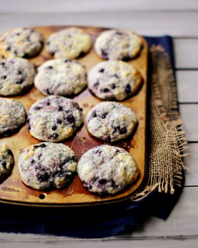 Lemon-blueberry sour cream muffins