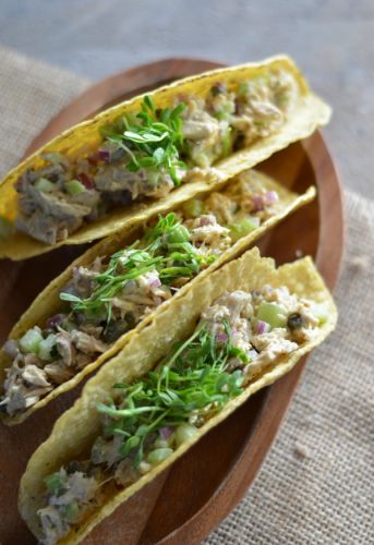 Lemon Caper Tuna Salad Tacos