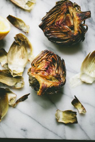 Lemon Garlic Roasted Artichokes