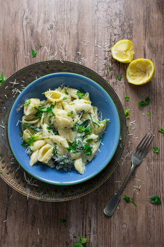 Lemon Garlic Sour Cream Pasta