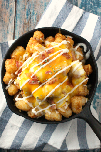 Loaded cheesy tater tots