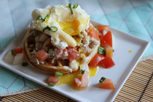 Luau Eggs Benedict Waffle