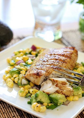 Easy Grilled Mahi with Avocado And Corn Salsa