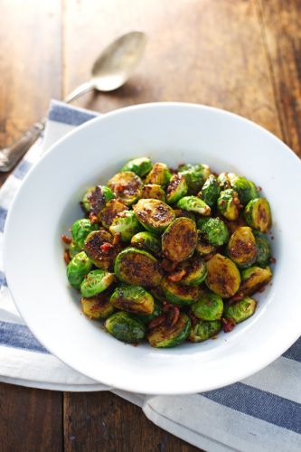 Caramelized Brussels sprouts with maple orange glaze