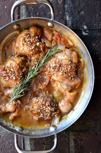 Maple and rosemary braised chicken