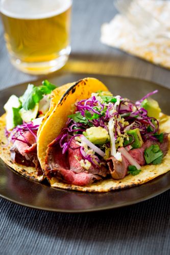 Maple chipotle flank steak tacos