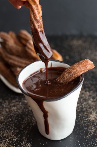 Mexican Beer Spiked Churros With Chocolate Dulce de Lecce