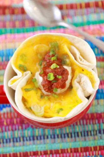 Microwave Breakfast Burrito in a Mug