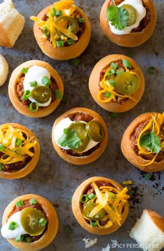 Mini Chorizo Chili Bread Bowls