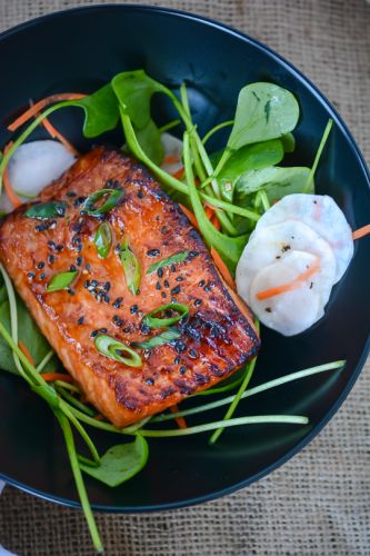 Miso maple salmon