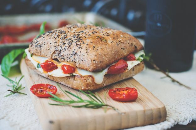 Mediterranean Egg White Breakfast Sandwich with Roasted Tomatoes