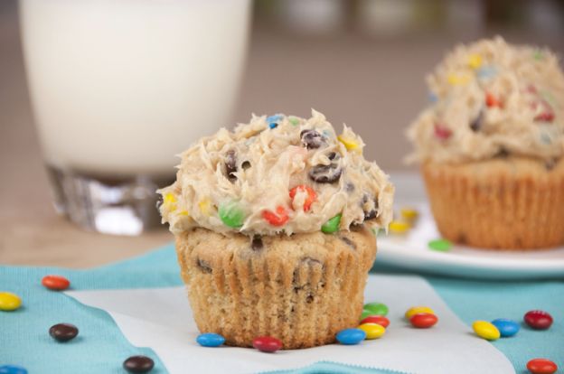 Monster Cookie Dough Cupcakes